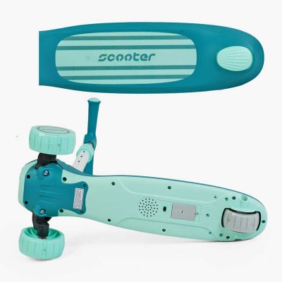 Самокат триколісний "Skyper" Y-70522 (8) колеса PU 125х40мм зі світлом, музика та підсвічування платформи, кермо складане, в коробці