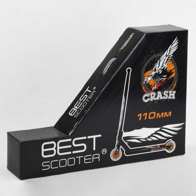 Самокат трюковий 65640 Best Scooter (4) "CRASH" HIC-система, ПЕГІ, алюмінієвий диск та дека, колеса 110мм PU, ширина керма - 57 см, в коробці