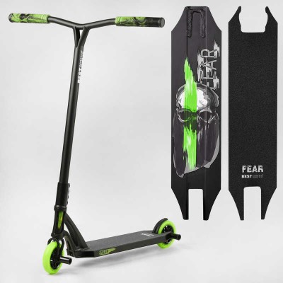 Самокат трюковий МТ-60611 Best Scooter (4) "FEAR", SCS-система, ПЕГІ, алюмінієвий диск та дека, колеса PU, d=115мм, ширина керма 58 см
