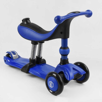 Самокат-велобег 3в1 трехколесный BS-27018 (4) Best Scooter, 3 колеса PU со светом, сиденья, амортизаторы, родительская ручка