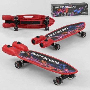 Скейтборд S-00710 Best Board (4) з музикою та димом, USB зарядка, акумуляторні батареї, колеса PU зі світлом 60х45мм