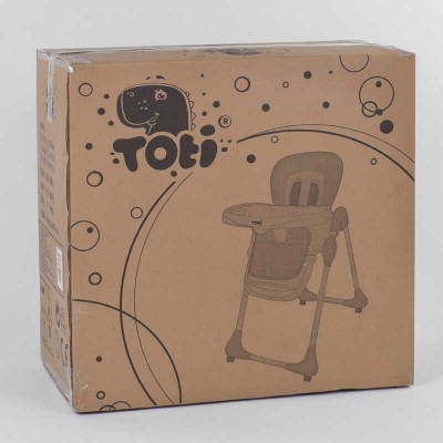 Стульчик для кормления Toti W-48406 (1) мягкий PU, мягкий вкладыш, 4 колеса, съемный столик, в коробке