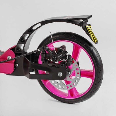 Самокат алюмінієвий Best Scooter BS-45011 (4) "Factor", ручне дискове гальмо, діаметр PU коліс - 200мм, 2 амортизатори, підсклянник, в коробці