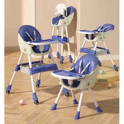Стульчик для кормления Toti FR- 20516 (1) стальная конструкция, материал ткани PU, съемный столик, опускная спинка, 4 колеса, в коробке
