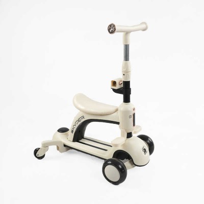 Самокат 5в1 "Skyper" BG-50123 (4) колеса PU 125х35мм зі світлом, УКРАЇНСЬКЕ ОЗВУЧУВАННЯ та підсвічування платформи, с ДОП. КОЛЕСАМИ, захисний бампер