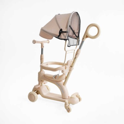 Самокат 5в1 "Skyper" BG-70348 (4) колеса PU 125х35мм зі світлом, УКРАЇНСЬКЕ ОЗВУЧУВАННЯ та підсвічування платформи, с ДОП. КОЛЕСАМИ, захисний бампер