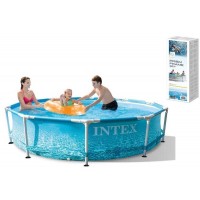 Intex Басейн каркасний 28206 NP (1) круглий, діаметр 305см, висота 76см, об`єм 4485л, у коробці Intex Басейн каркасний 28206 NP (1) круглий, діаметр 305см, висота 76см, об`єм 4485л, у коробці