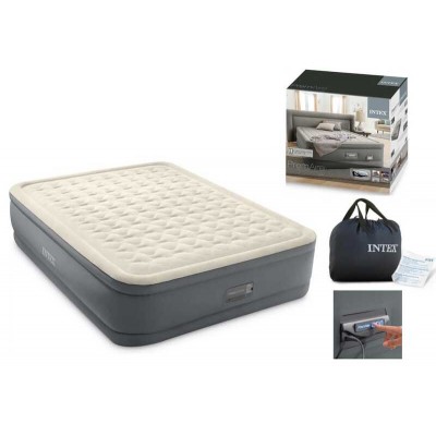 Intex Велюр матрац 64926 ND (2) 152х203х46см, вбудований електронасос PremAire, двоспальний