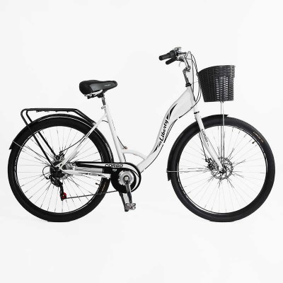 Велосипед міський Corso «Liberty» 28’’ дюймів LR-28014 (1) + КОШИK, сталева рама 20``, Shimano 7 швидкостей, корзина, багажник Велосипед міський Corso «Liberty» 28’’ дюймів LR-28014 (1) + КОШИK, сталева рама 20``, Shimano 7 швидкостей, корзина, багажник