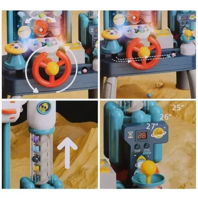 Автотренажер дитячий з кермом "Космос" (музика та світло на батарейках, рухомі деталі) ZZ1439B