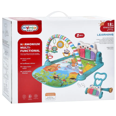 Дитячий розвиваючий ігровий килимок 2в1 каталка-ходунки-штовхач 2 кольори (668-31) Дитячий розвиваючий ігровий килимок 2в1 каталка-ходунки-штовхач 2 кольори (668-31)