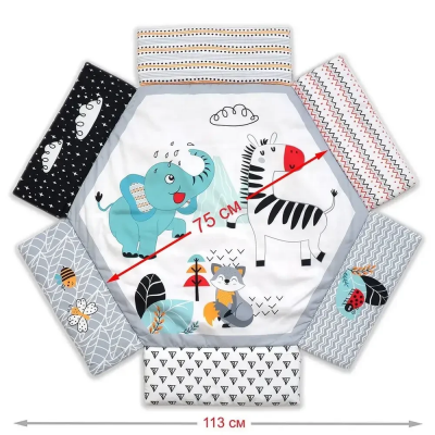 Дитячий килимок-манеж для малюка з кульками El Camino (ME 1171 Gray)