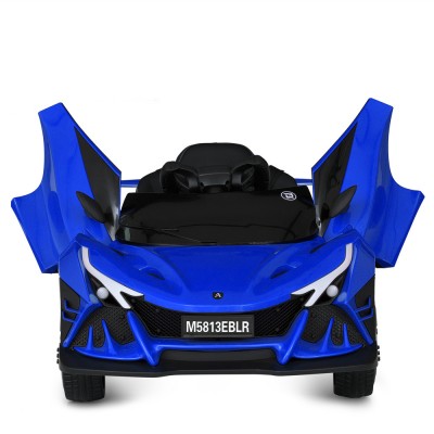 Электромобиль детский одноместный спорткар 4 мотора 45W аккумулятор 12V10AH синий (M 5813EBLR-4)