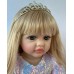 Кукла ручной работы hand made виниловая в платье Reborn Baby Doll с настоящими волосами и красивыми глазами