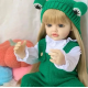 Кукла ручной работы большая виниловая в костюме с настоящими волосами и голубыми глазами Reborn Baby Doll Кукла ручной работы большая виниловая в костюме с настоящими волосами и голубыми глазами Reborn Baby Doll