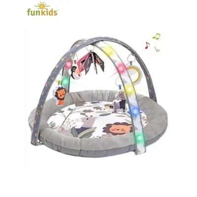 Ігровий килимок для новонароджених EL CAMINO (з плюшевими бортами, 5 підвісних іграшок) ME 1170 Beige Ігровий килимок для новонароджених EL CAMINO (з плюшевими бортами, 5 підвісних іграшок) ME 1170 Beige