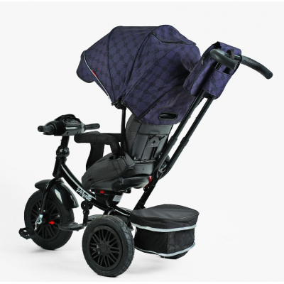 Детский трехколесный велосипед-коляска с родительской ручкой с фарой BestTrike "Perfetto" (8066 / 511-36)