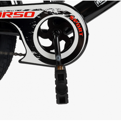 Велосипед дитячий двоколісний 18 дюймів із додатковими колесами чорно-червоний Corso MAXIS (CL-18639)