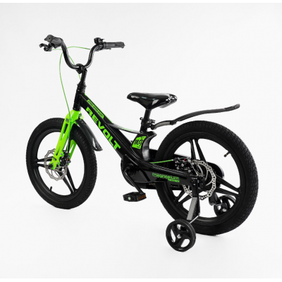 Велосипед дитячий двоколісний 18 дюймів магнієвий диски литі зелений Corso «REVOLT» (MG-18092)
