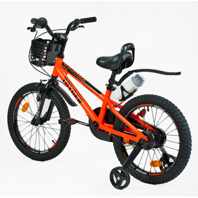 Велосипед детский двухколесный 18 дюймов алюминиевый с корзинкой и бутылочкой Corso «TAYGER» (TG-11360)