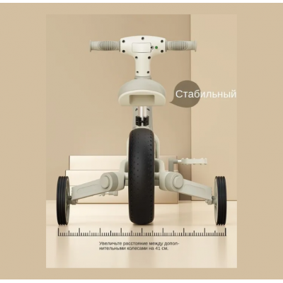 Дитячий велосипед-біговел-велобіг зі шкіряним сидінням 2в1 зелений Maraton (KML-7 Music)