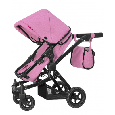 Лялькова коляска-трансформер для ляльок 2в1 рожева Carrello Maestro (9651B)