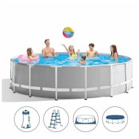 Бассейн круглый каркасный (фильтр-насос лестница тент и подстилка) Intex (26724) Бассейн круглый каркасный (фильтр-насос лестница тент и подстилка) Intex (26724)
