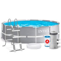 Бассейн круглый каркасный (фильтр-насос лестница) Intex (26716)