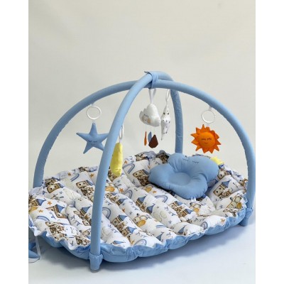 Дитячий кокон гніздечко для новонародженого (ігровий розвиваючий килимок 2в1) Premium (0747)