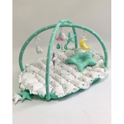Дитячий кокон гніздечко для новонародженого (ігровий розвиваючий килимок 2в1) Premium (0737)