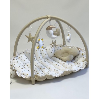 Дитячий кокон гніздечко для новонародженого (ігровий розвиваючий килимок 2в1) Premium (0744)
