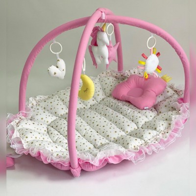 Дитячий кокон гніздечко для новонародженого (ігровий розвиваючий килимок 2в1) Premium (0731)