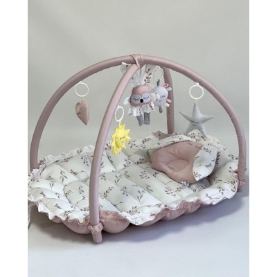Дитячий кокон гніздечко для новонародженого (ігровий розвиваючий килимок 2в1) Premium (0762)