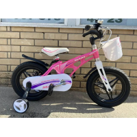 Велосипед детский магниевый для девочки на дисках 14 дюймов розовый (MARS NEW)