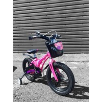 Велосипед детский магниевый для девочки на дисках 16 дюймов розовый (MARS NEW)