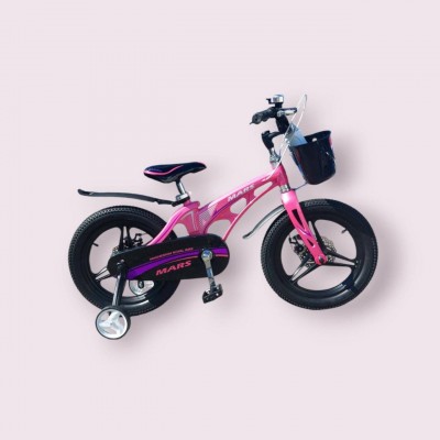Велосипед детский магниевый для девочки на дисках 16 дюймов розовый (MARS NEW)