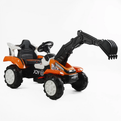 Электромобиль детский одноместный трактор экскаватор (ковш движется) Joy (Т-74430)