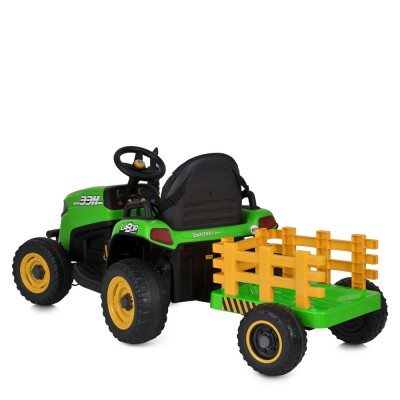 Электромобиль детский трактор с прицепом с мягким сидением на пульте управления (M 5111EBLR-5)