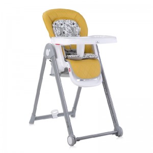 Детский классический пластиковый стульчик для кормления Lorelli Party Lemon Curry Leather
