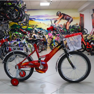 Дитячий двоколісний велосипед Mustang Тачки 20 дюймів із кошиком червоний