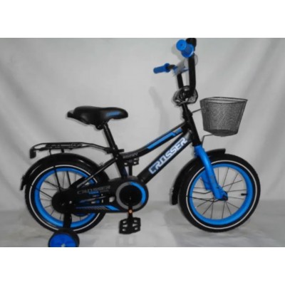 Детский велосипед 12 дюймов Crosser Rocky — двухколёсный, синий