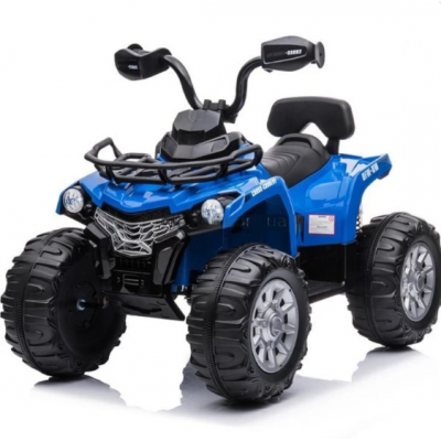 Детский квадроцикл JS 009 EL-4 два мотора 35W, 1 аккумулятор, до 6км/ч, до 30кг, кожаное сидение, синий