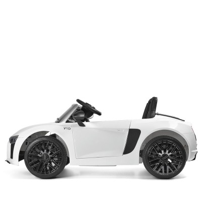 Дитячий електромобіль Audi M 3449EBLR-1 шкіряне сидіння, амортизатори, МР3, USB / білий