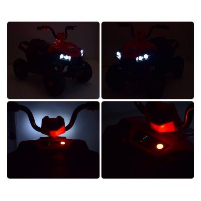 Дитячий електромобіль Квадроцикл M 4131EL-3 шкіряне сидіння, одномісний, MP3, музика, світло / червоний