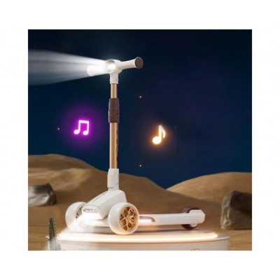 Світломузичний дитячий самокат Maraton Lambo 2-в-1 з ліхтариком і регульованим кермом, чорний