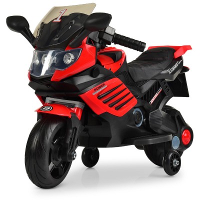Дитячий електромобіль мотоцикл Bambi M 3582EL-3 чорно-червоний Дитячий електромобіль мотоцикл Bambi M 3582EL-3 чорно-червоний