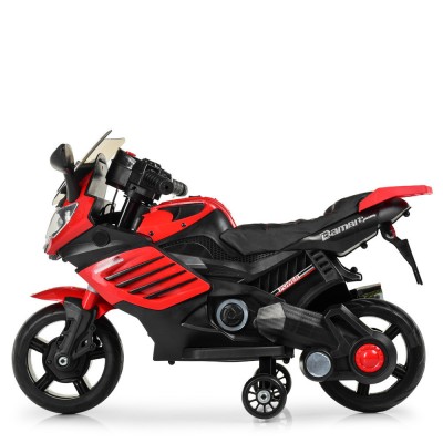 Дитячий електромобіль мотоцикл Bambi M 3582EL-3 чорно-червоний Дитячий електромобіль мотоцикл Bambi M 3582EL-3 чорно-червоний