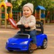 Машина каталка толокар BAMBI M 4317L-4 музыка свет кожаное сидение синяя