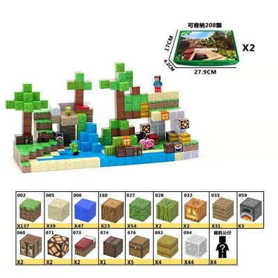 Магнітний конструктор Майнкрафт Minecraft 400 елементів (LZCK 034)