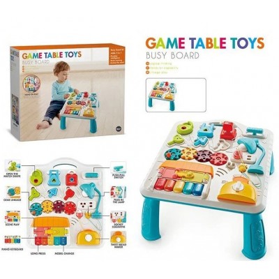 Розвиваючий столик N 6017 піаніно, шестерні, замочки з ключами звукові та світлові ефекти.